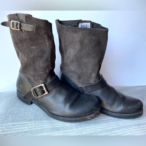 Leather & Suede Frye Veronica boots - Picture 1 of 5